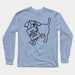 Cute Dog with Joe Biden 2020 Sign Outline Long Sleeve T-Shirt